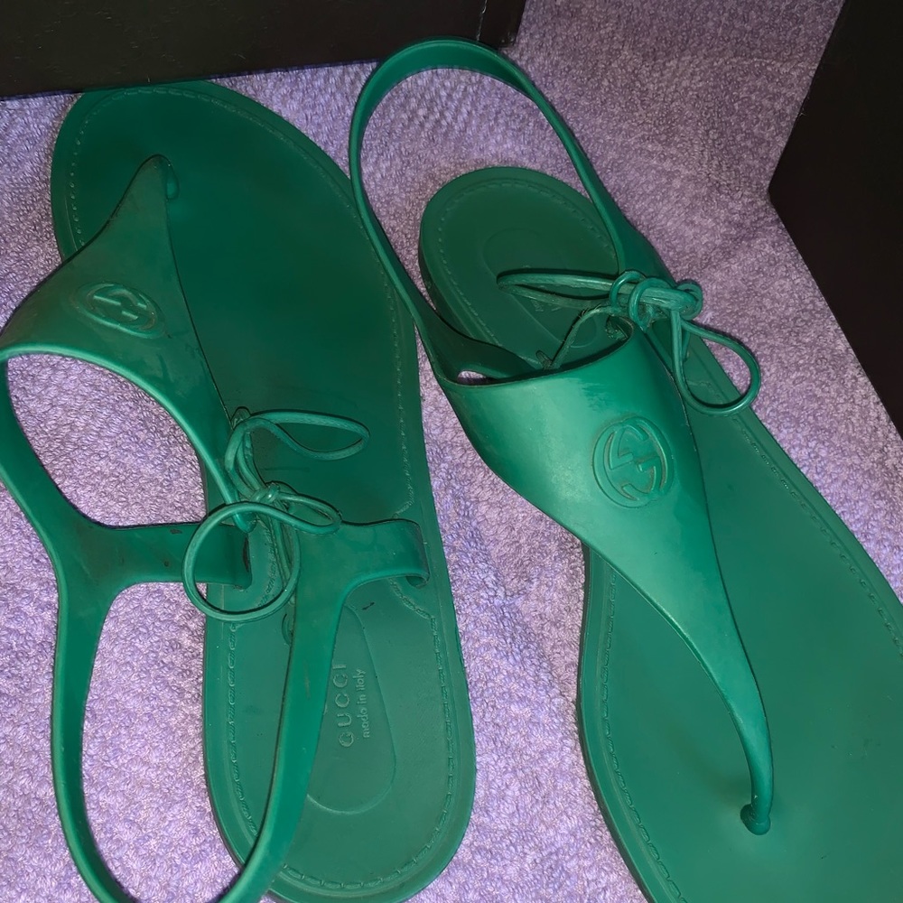 GUCCI indian jade sandals